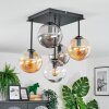 Gastor Plafonnier, Boule lumineuse Ambre, Clair, Fumé, 5 lumières