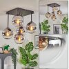 Gastor Plafonnier, Boule lumineuse Chrome, Clair, Fumé, 5 lumières