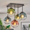 Gastor Plafonnier, Boule lumineuse Bleu, Vert, Clair, Cuivré, 5 lumières