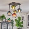 Gastor Plafonnier, Boule lumineuse Bleu, Vert, Clair, Cuivré, 5 lumières