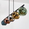 Ripoll Suspension, Boule lumineuse, Suspension Bleu, Chrome, Or, Vert, Cuivré, Fumé, 5 lumières