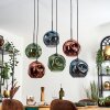 Ripoll Suspension, Boule lumineuse, Suspension Bleu, Vert, Cuivré, 6 lumières
