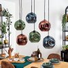 Ripoll Suspension, Boule lumineuse, Suspension Bleu, Vert, Cuivré, 6 lumières