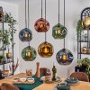 Ripoll Suspension, Boule lumineuse, Suspension Bleu, Or, Vert, Cuivré, 6 lumières