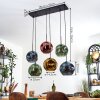 Ripoll Suspension, Boule lumineuse, Suspension Bleu, Or, Vert, Cuivré, 6 lumières