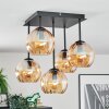 Koyoto Plafonnier, Boule lumineuse Ambre, 5 lumières