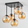 Koyoto Plafonnier, Boule lumineuse Ambre, 5 lumières