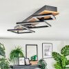 Cabanas Plafonnier LED Couleur bois, Noir, 1 lumière