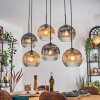 Ripoll Suspension, Boule lumineuse, Suspension Ambre, Clair, Fumé, 6 lumières