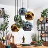 Ripoll Suspension, Boule lumineuse, Suspension Bleu, Or, Vert, 6 lumières