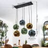 Ripoll Suspension, Boule lumineuse, Suspension Bleu, Or, Vert, 6 lumières