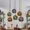 Ripoll Suspension, Boule lumineuse, Suspension Bleu, Or, Vert, 6 lumières