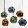 Ripoll Suspension, Boule lumineuse, Suspension Bleu, Or, Vert, 6 lumières