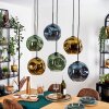 Ripoll Suspension, Boule lumineuse, Suspension Bleu, Or, Vert, 6 lumières