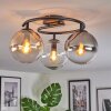 Gastor Plafonnier, Boule lumineuse 37 cm Ambre, Clair, Fumé, 3 lumières