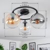Gastor Plafonnier, Boule lumineuse 37 cm Ambre, Clair, Fumé, 3 lumières