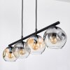 Ripoll Suspension, Boule lumineuse, Suspension Ambre, Clair, Fumé, 4 lumières