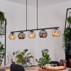 Ripoll Suspension, Boule lumineuse, Suspension Ambre, Fumé, 5 lumières