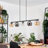 Ripoll Suspension, Boule lumineuse, Suspension Ambre, Clair, Fumé, 5 lumières