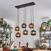 Koyoto Suspension, Boule lumineuse, Suspension Bleu, Vert, Cuivré, 6 lumières
