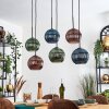 Koyoto Suspension, Boule lumineuse, Suspension Bleu, Vert, Cuivré, 6 lumières