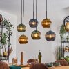 Koyoto Suspension, Boule lumineuse, Suspension Bleu, Or, Vert, 6 lumières