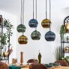 Koyoto Suspension, Boule lumineuse, Suspension Bleu, Or, Vert, 6 lumières