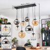 Gastor Suspension, Boule lumineuse, Suspension Ambre, Chrome, Clair, Fumé, 8 lumières