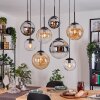 Gastor Suspension, Boule lumineuse, Suspension Ambre, Chrome, Clair, Fumé, 8 lumières