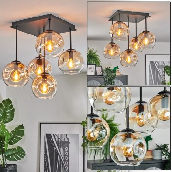 Ripoll Plafonnier, Boule lumineuse Ambre, Clair, 5 lumières Ripoll Plafonnier, Boule lumineuse Ambre, Clair, 5 lumières