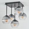 Koyoto Plafonnier, Boule lumineuse 37 cm Clair, Fumé, 5 lumières