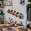 Koyoto Suspension, Boule lumineuse, Suspension Bleu, Chrome, Or, Vert, Cuivré, Fumé, 5 lumières