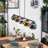 Koyoto Suspension, Boule lumineuse, Suspension Bleu, Chrome, Or, Vert, Cuivré, Fumé, 5 lumières