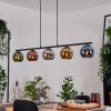 Koyoto Suspension, Boule lumineuse, Suspension Bleu, Chrome, Or, Vert, Cuivré, Fumé, 5 lumières