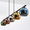 Koyoto Suspension, Boule lumineuse, Suspension Bleu, Chrome, Or, Vert, Cuivré, Fumé, 5 lumières
