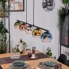 Koyoto Suspension, Boule lumineuse, Suspension Bleu, Chrome, Or, Vert, Clair, Cuivré, Fumé, 5 lumières
