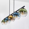 Koyoto Suspension, Boule lumineuse, Suspension Bleu, Or, Vert, Clair, 5 lumières