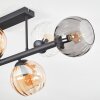 Koyoto Plafonnier, Boule lumineuse Ambre, Clair, Fumé, 6 lumières