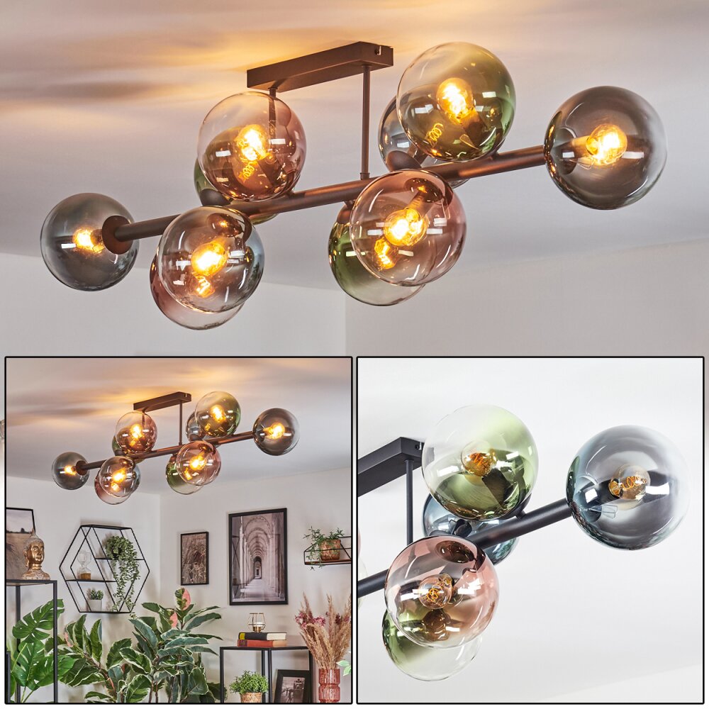 Gastor Plafonnier, Boule lumineuse Bleu, Vert, Clair, Cuivré, 10 lumières main product photo