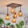 Gastor Plafonnier, Boule lumineuse Ambre, 5 lumières