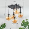 Gastor Plafonnier, Boule lumineuse Ambre, 5 lumières