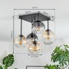 Koyoto Plafonnier, Boule lumineuse Ambre, Clair, Fumé, 5 lumières