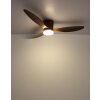 Armando Ventilateur de plafond lumineux Luminaires Globo Lighting LED Bois foncé, Écru, 1 lumière, Télécommandes
