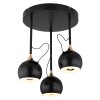 Donovan Plafonnier Luminaires Globo Lighting LED Chrome, Noir, 1 lumière