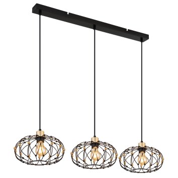 Greys Suspension Luminaires Globo Lighting Noir, 3 lumières