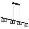 Higgins Suspension Luminaires Globo Lighting Noir, 4 lumières