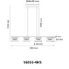 Higgins Suspension Luminaires Globo Lighting Noir, 4 lumières