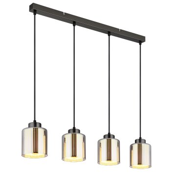 Felicia Suspension Luminaires Globo Lighting Noir, 4 lumières