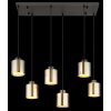 Felicia Suspension Luminaires Globo Lighting Noir, 6 lumières