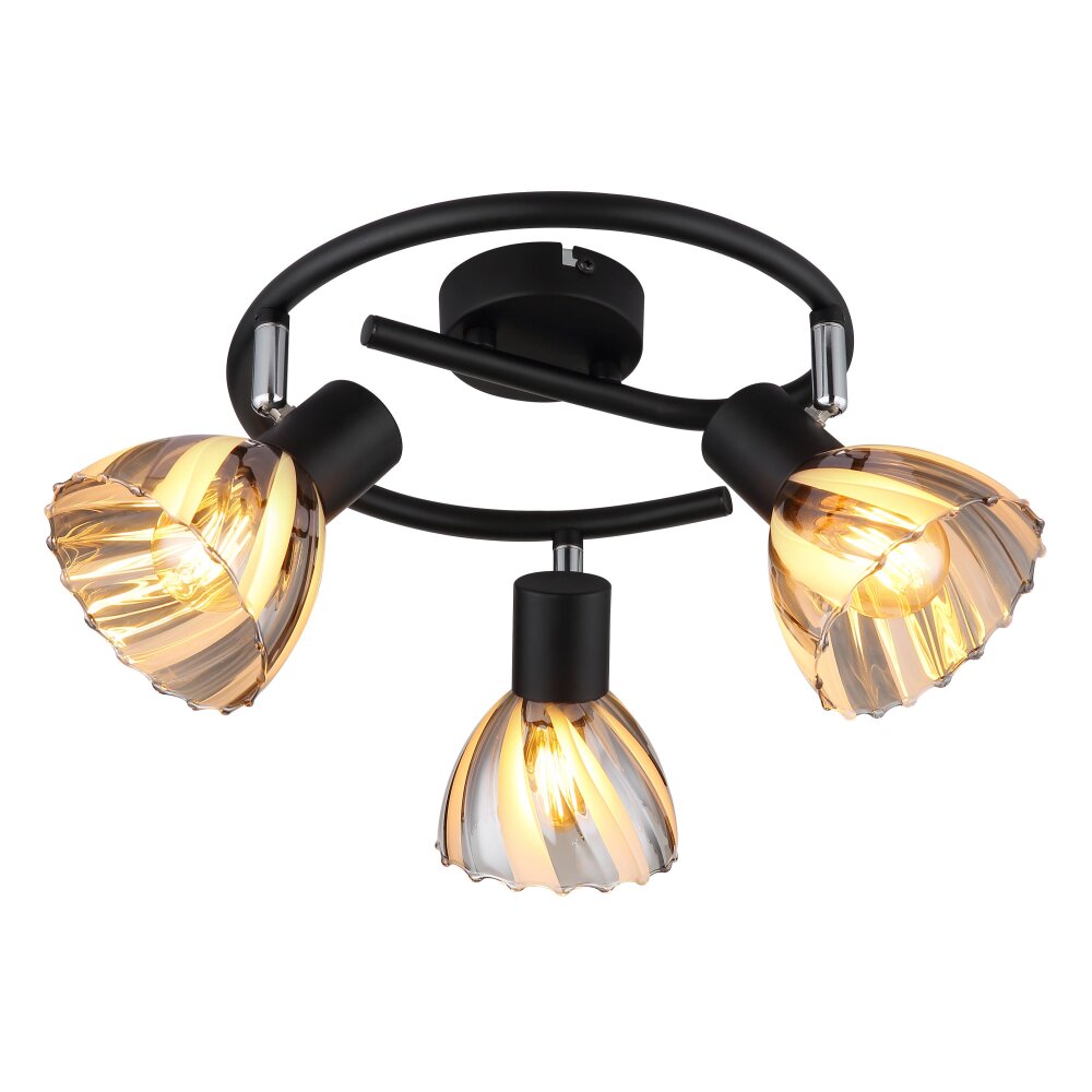 Zachery Plafonnier Luminaires Globo Lighting Noir, 3 lumières main product photo